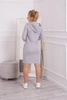 Kleid mit Kapuze und Taschen grau