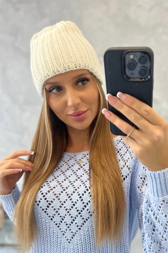 Czapka damska Rebeka K345 ecru