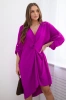 Платье оверсайз с V-образным вырезом темно-фиолетовый