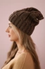Cap with fleece Iwona K221 mocca