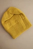 Women's winter hat made of wool with a classic ribbed knit K444 mustard