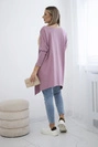 Oversize-Bluse mit Regenbogen-Lippen-Print dunkelrosa