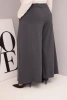 Plus Size women's cotton pants with wide legs and loose fit graphite