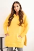 Wattierte Sweatjacke mit seitlichen Schlitzen gelb