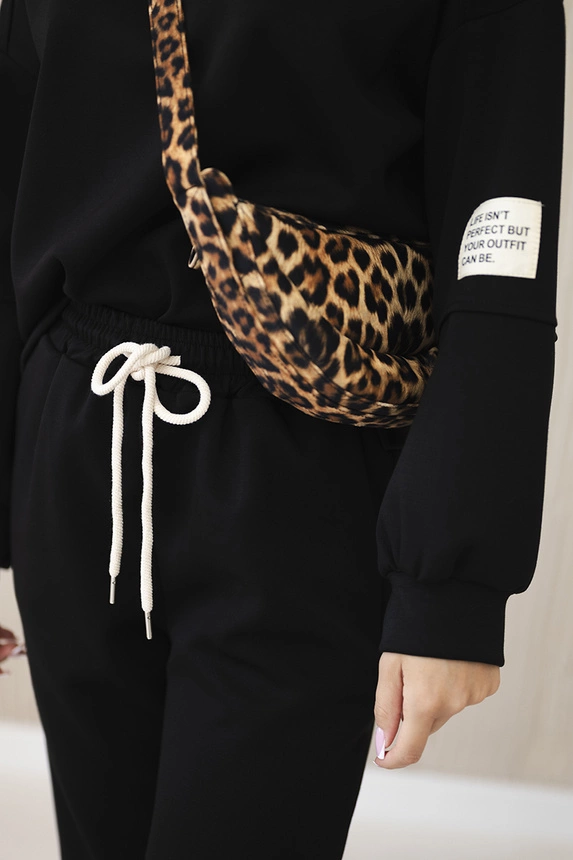 Viskose-Set Sweatshirt + Hose schwarz