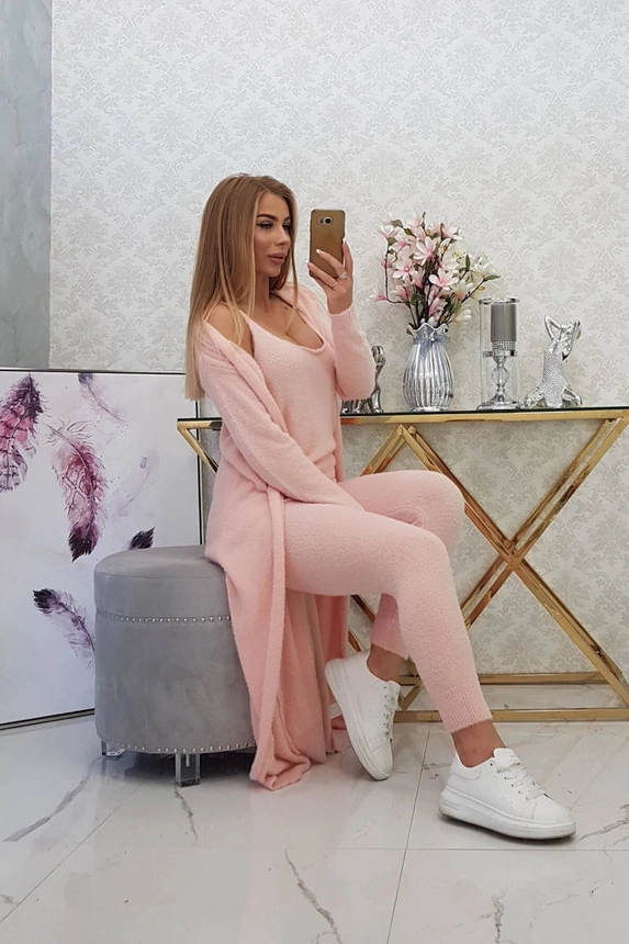 Alpaca sweater set powdered pink