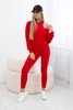 Komplet 3-częściowy bluza + top + legginsy czerwony