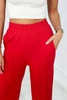 Cotton set Sweatshirt + Trousers with wide leg red