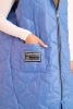 Women's quilted Plus Size vest with a hood zipped denim color