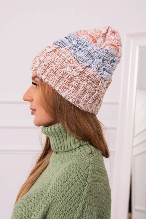 Cap with fleece Dolores K303 camel+jeans+foxy