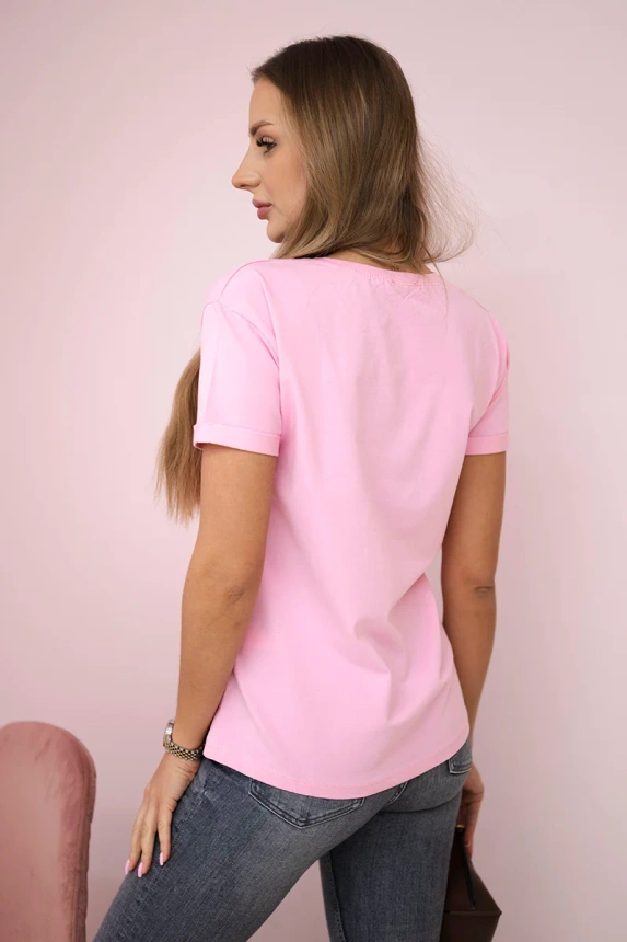 Blouse with print Perfect powdered pink