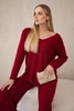 Zweiteiliges Strickset Pullover + Hose bordeaux