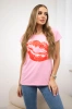 Lippenprint Bluse hellrosa