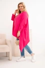Damen Tunika Plus Size aus Baumwolle mit asymmetrischem Saum fuchsia