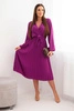 Dress tied with a pleated bottom dark purple