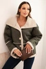 Damenjacke Plus Size mit Kapuze und Lammfell bordeaux