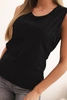 Women's sleeveless cotton blouse in a classic cut black
