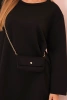 Plus Size women's viscose dress with a chain bag black