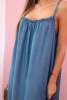 Women's dress with straps with a frill Dark denim