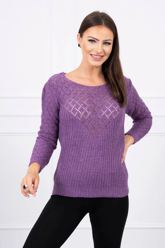 Openwork sweater purple