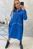 Insulated dress with a hood mauve blue