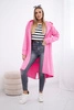 Cardigan with print oversize light pink