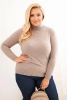 Dámsky viskózový sveter Plus Size s golierom klasického strihu fango