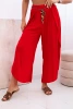 Damenhose aus Viskose mit Beinschlitz rot