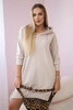 Dress with a hood and longer back beige