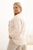 Damen Sweatshirt Plus Size mit Kapuze und Druck grau