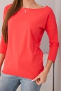 Women's boat-neck blouse raspberry