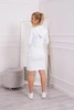 Kleid mit Kapuze und Taschen weiß