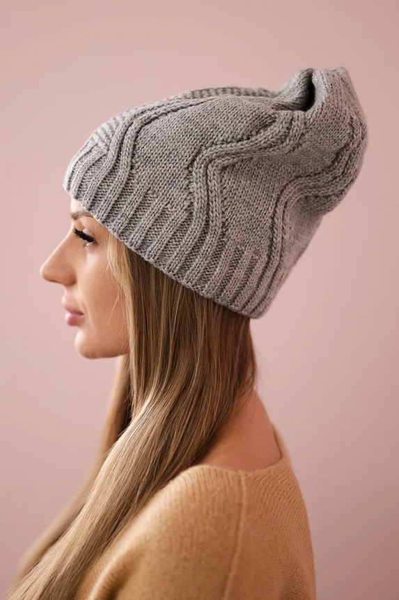 Cap with fleece Sylwia K244 light gray