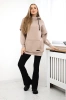 Insulated turtleneck sweatshirt dark beige