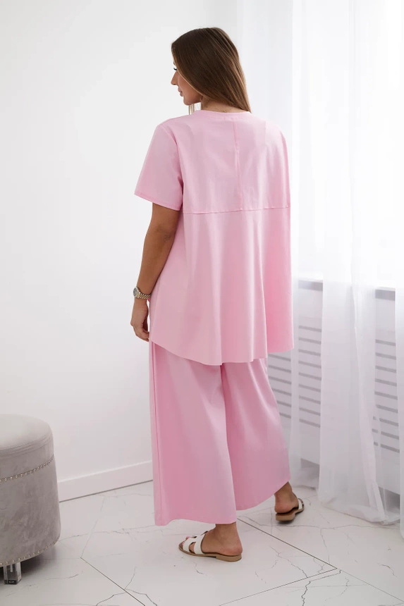 Set of new punto blouse + pants light pink