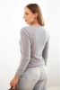 Women's alpaca sweater with a round neckline gray