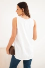 Women's cotton blouse with embroidery white