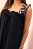 Women's dress with leopard print straps navy blue
