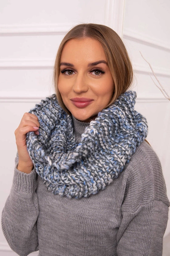 KN16 Damen Snood blau+graphit