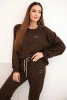 Women's set made of viscose with a sweatshirt and pants brown