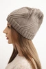 Women's winter hat with wool in a loose fit K442 cappuccino