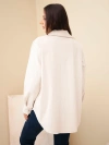 Damen Cordhemd aus Baumwolle im Oversize-Stil mit Taschen und langen Ärmeln beige