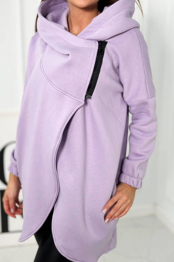 Sweatshirt with short zipper purple