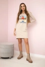 Šaty s potiskem Honey girl béžové