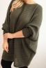 Women's Plus Size Sweater with mohair poncho khaki
