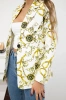 Bavlněná bunda s potiskem a knoflíkem ecru+žlutá