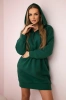 Insulated dress with a hood dark green