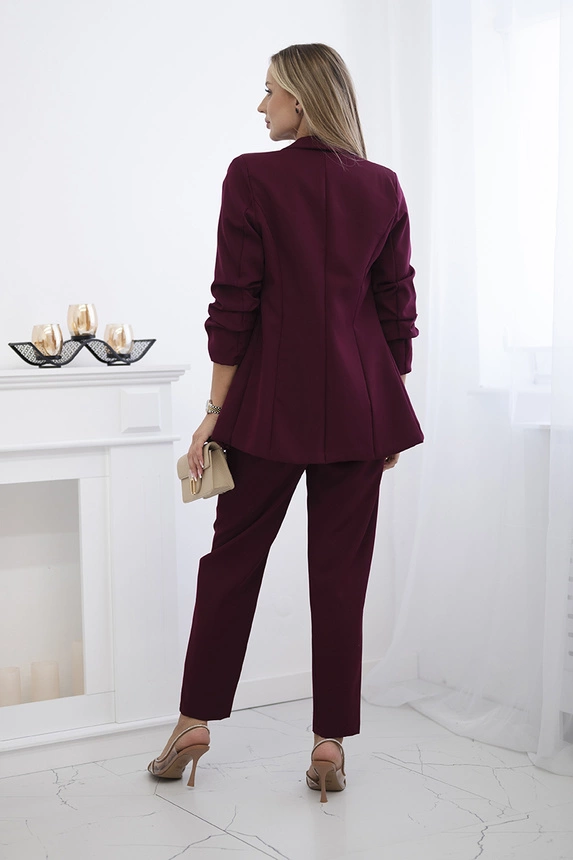 Elegant set of jackets and trousers burgundy