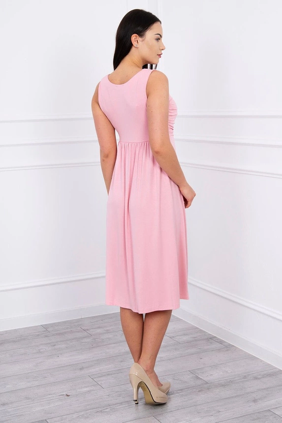 Dress with wide straps powdered pink