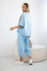 Cotton set blouse + trousers blue